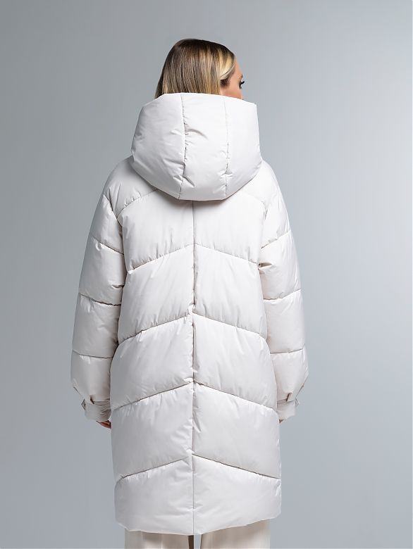 Пуховик женский HOOPS 83109z  цвет светло-бежевый размер 44 HOOPS